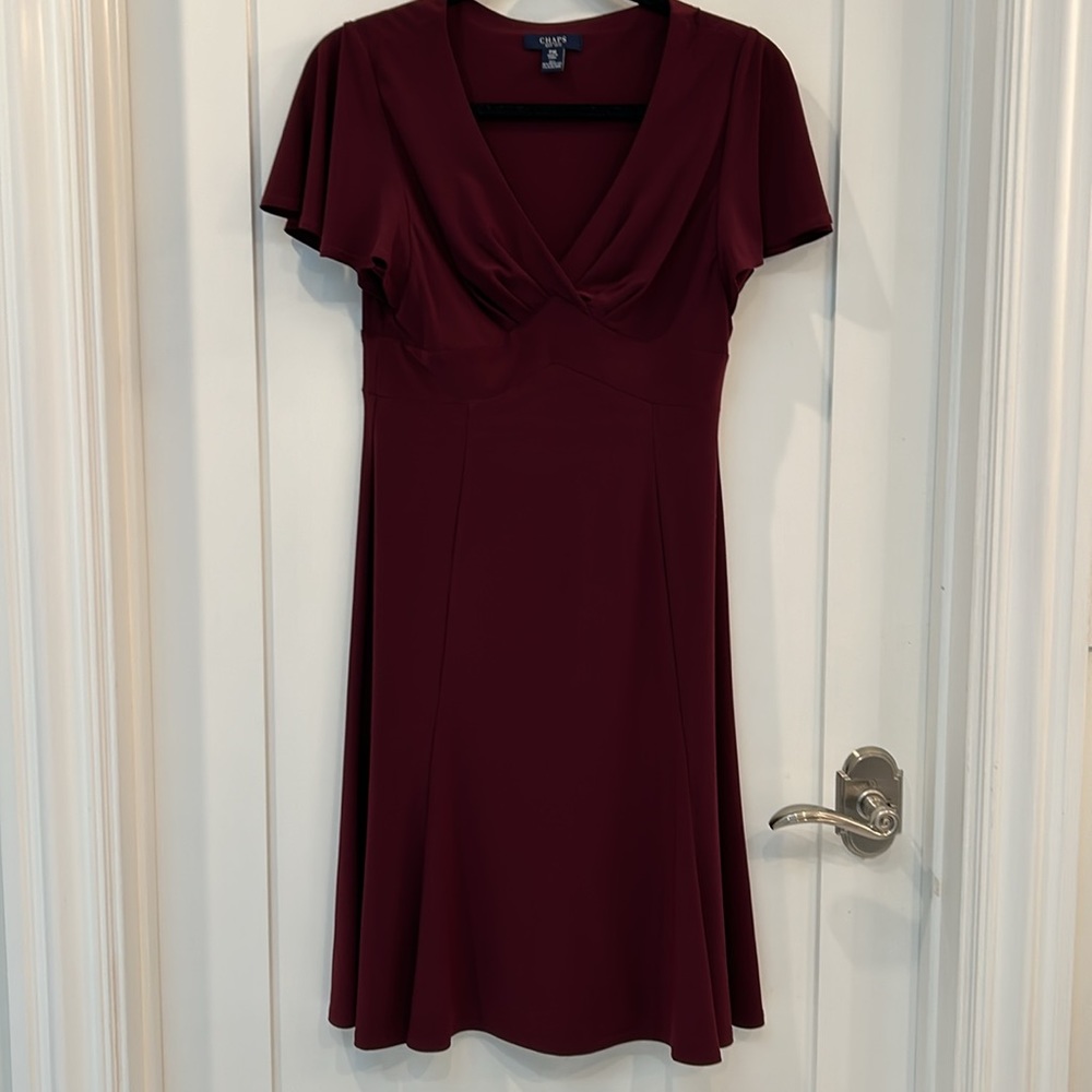 Chaps by Ralph Lauren Size Petite Medium muted mulberry silk like dress